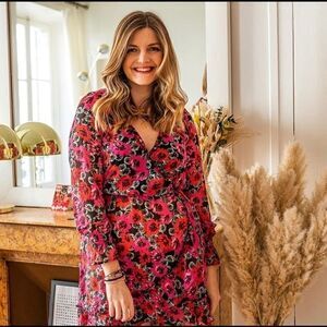 Chiffon floral dress wrap H&M bloggers NWT small